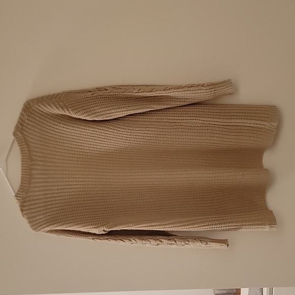 Braided Sleeve Tan Cardigan - Picture 4 of 4